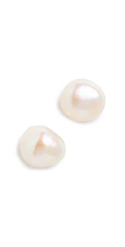 SHASHI Pearl Studs White Pearl