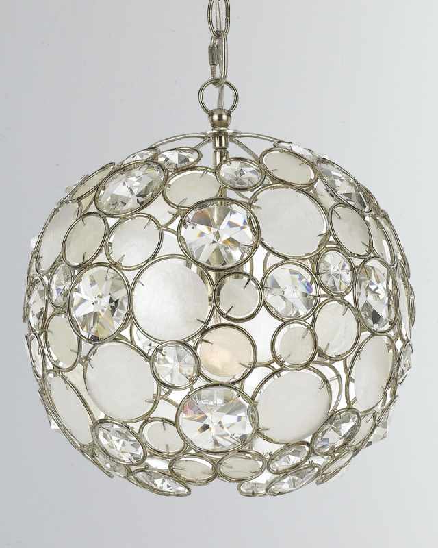 Palla 1-Light Antiqued Silver Sphere Mini Chandelier