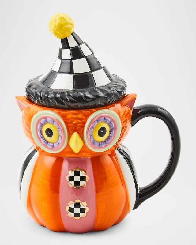 Trick or Treat Owl Lidded Mug