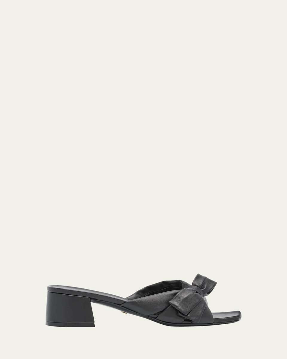 Sofia Lambskin Bow Mule Sandals