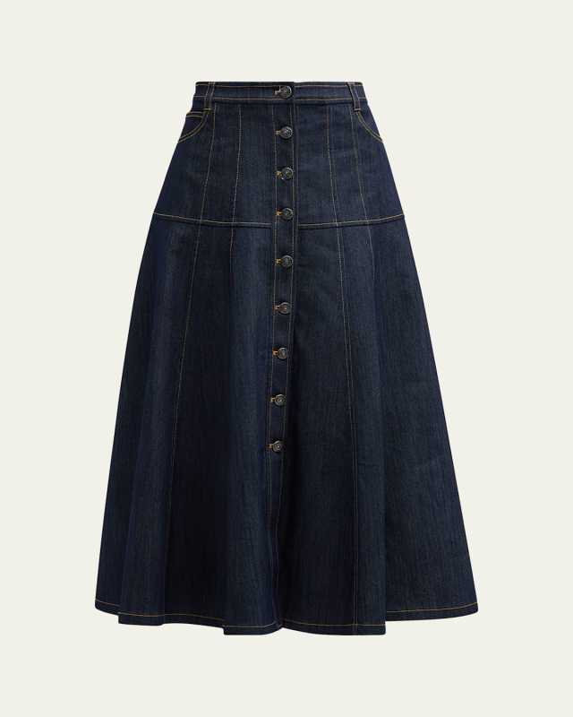 Veena Denim Midi Skirt