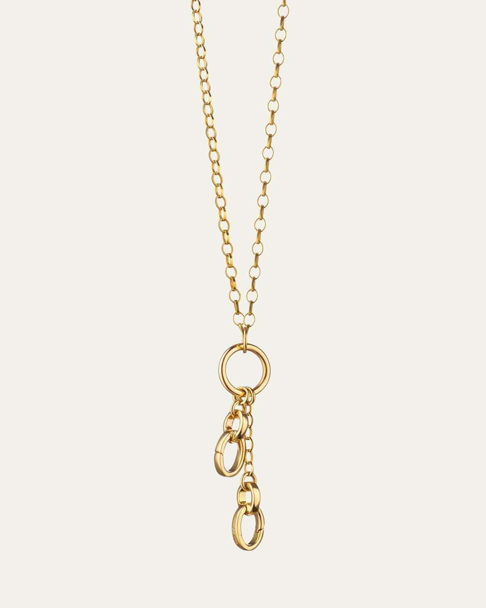 18K Yellow Gold Charm Enhancer Chain Necklace, 18"