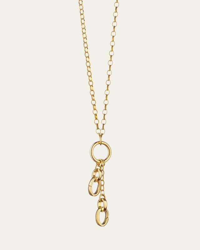 18K Yellow Gold Charm Enhancer Chain Necklace, 18"