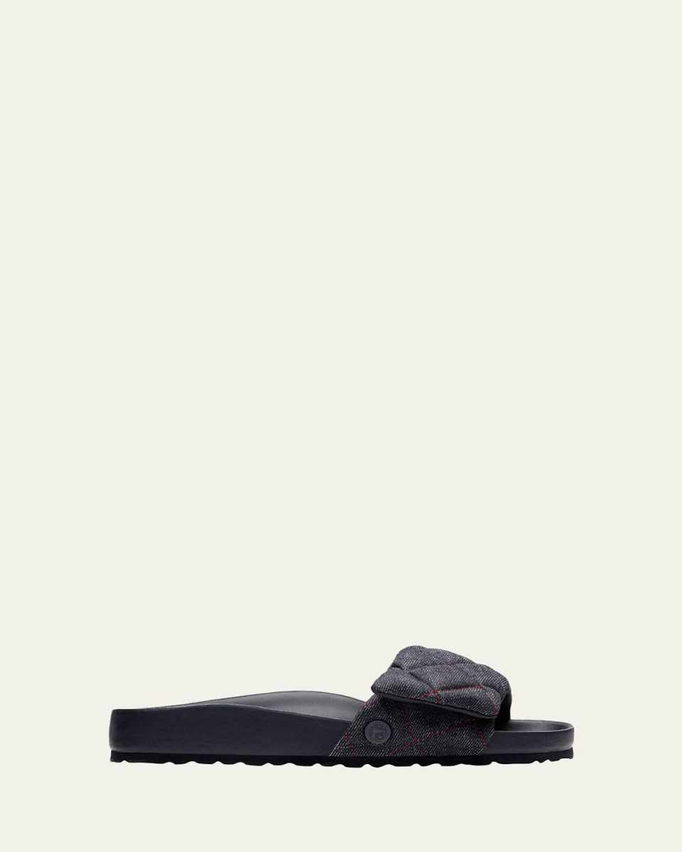 Sylt Quilted Denim Slide Sandals