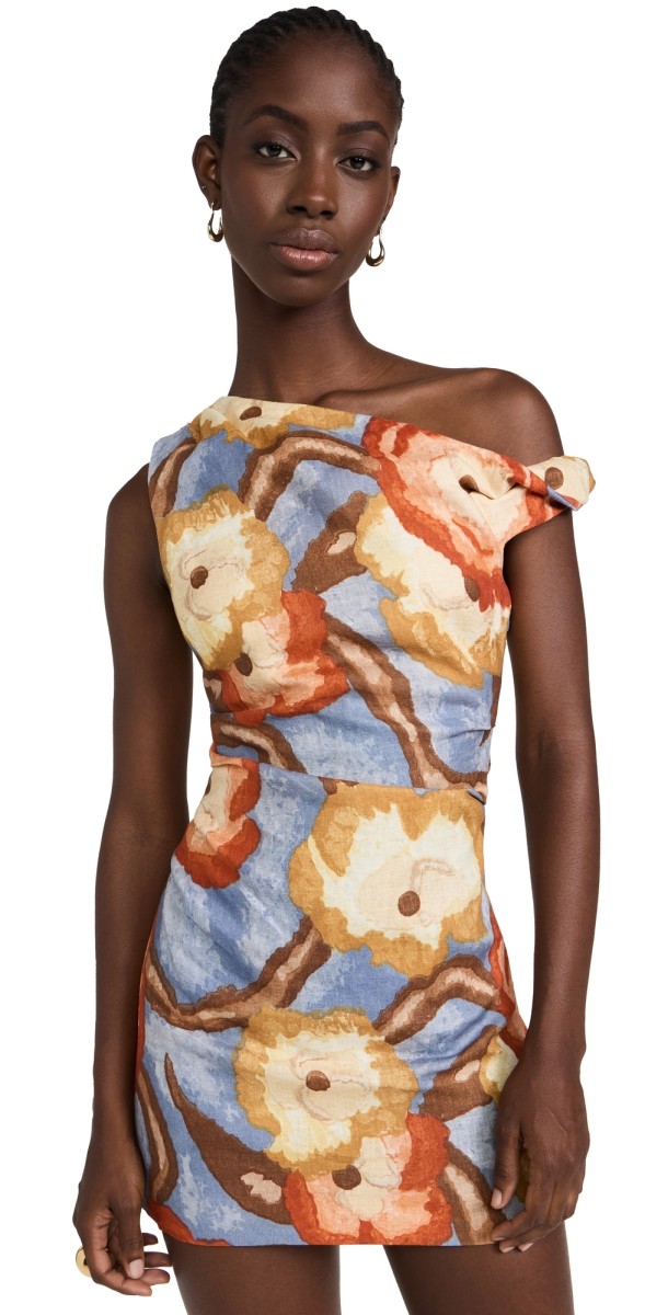 SIR. Avery Twist Mini Dress Camellia Print