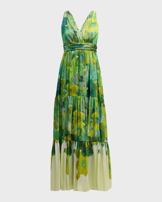 Gail Tiered Floral-Print Maxi Dress