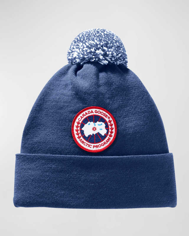 Kid's Logo Patch Pompom Hat