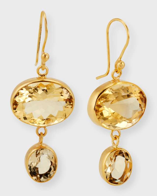Citrine Double Drop Earrings