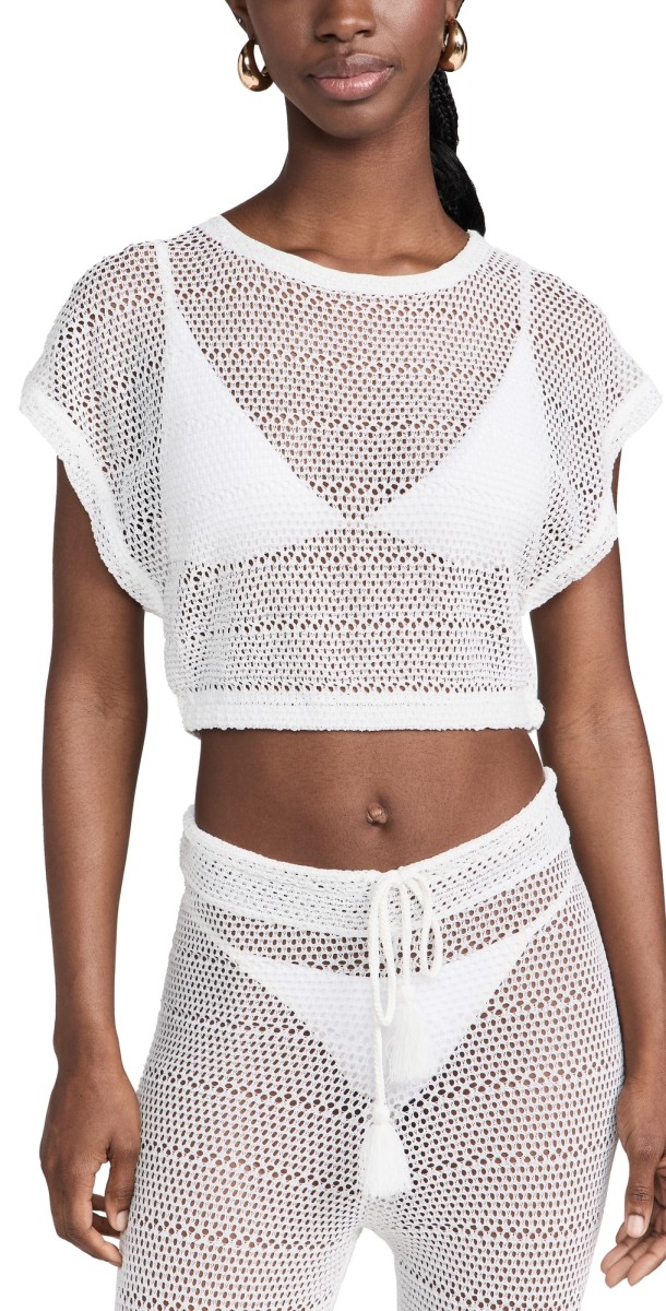 PQ Swim Renee Crochet Top Cream