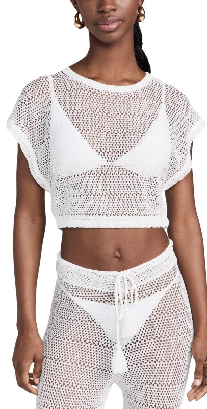 PQ Swim Renee Crochet Top Cream