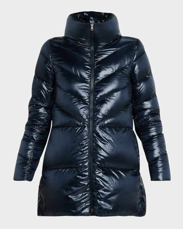 Metallic Ultra Lightweight A-Shape Puffer Jacket