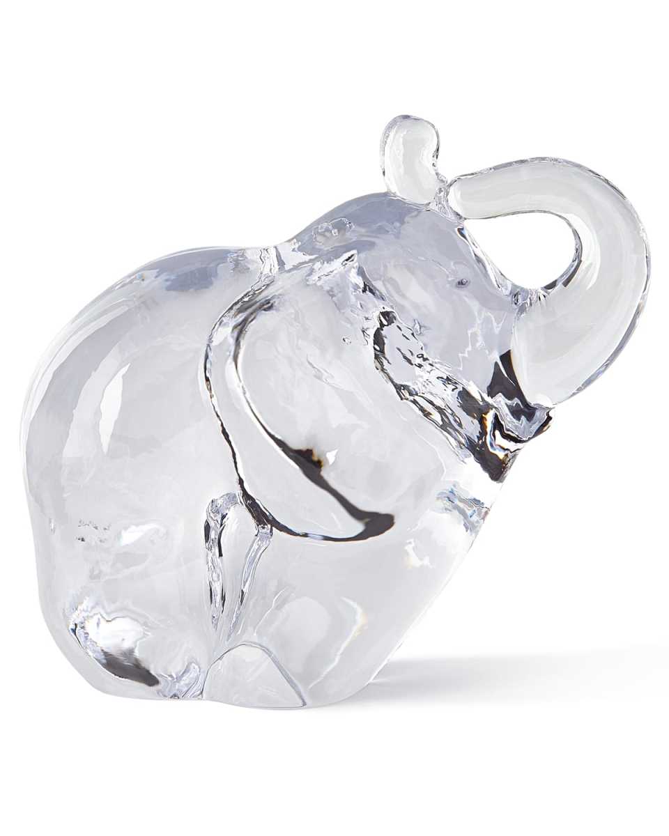 Glass Elephant Sculpture