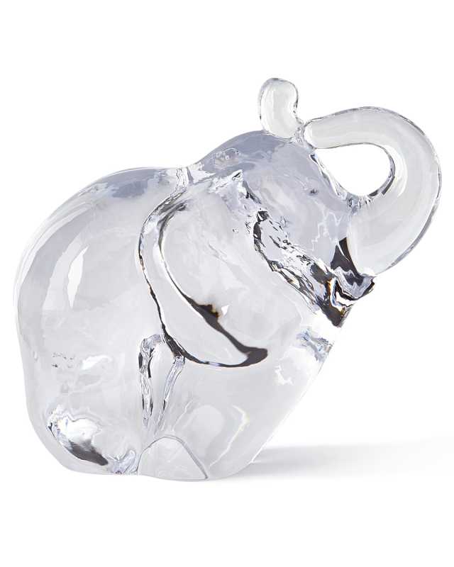Glass Elephant Sculpture