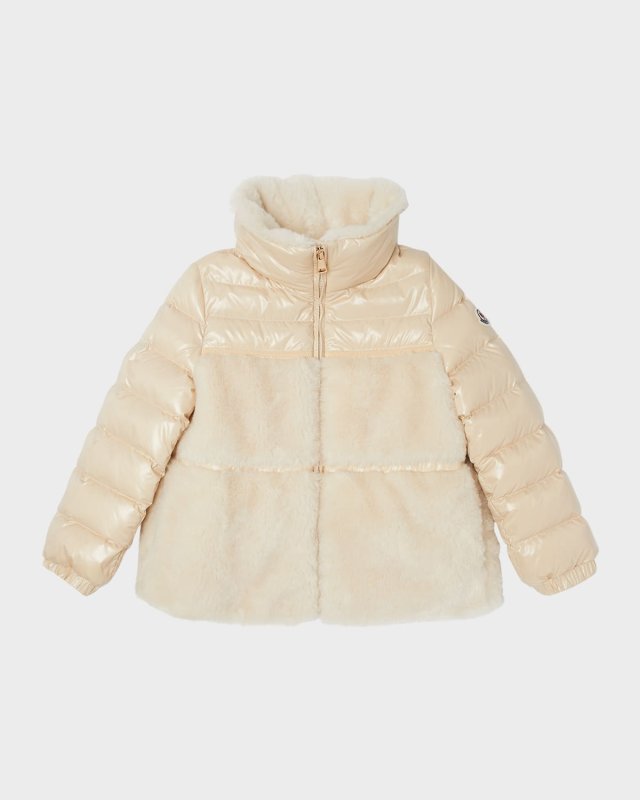 Girl's Ambay Faux Fur Puffer Jacket, Size 8-14