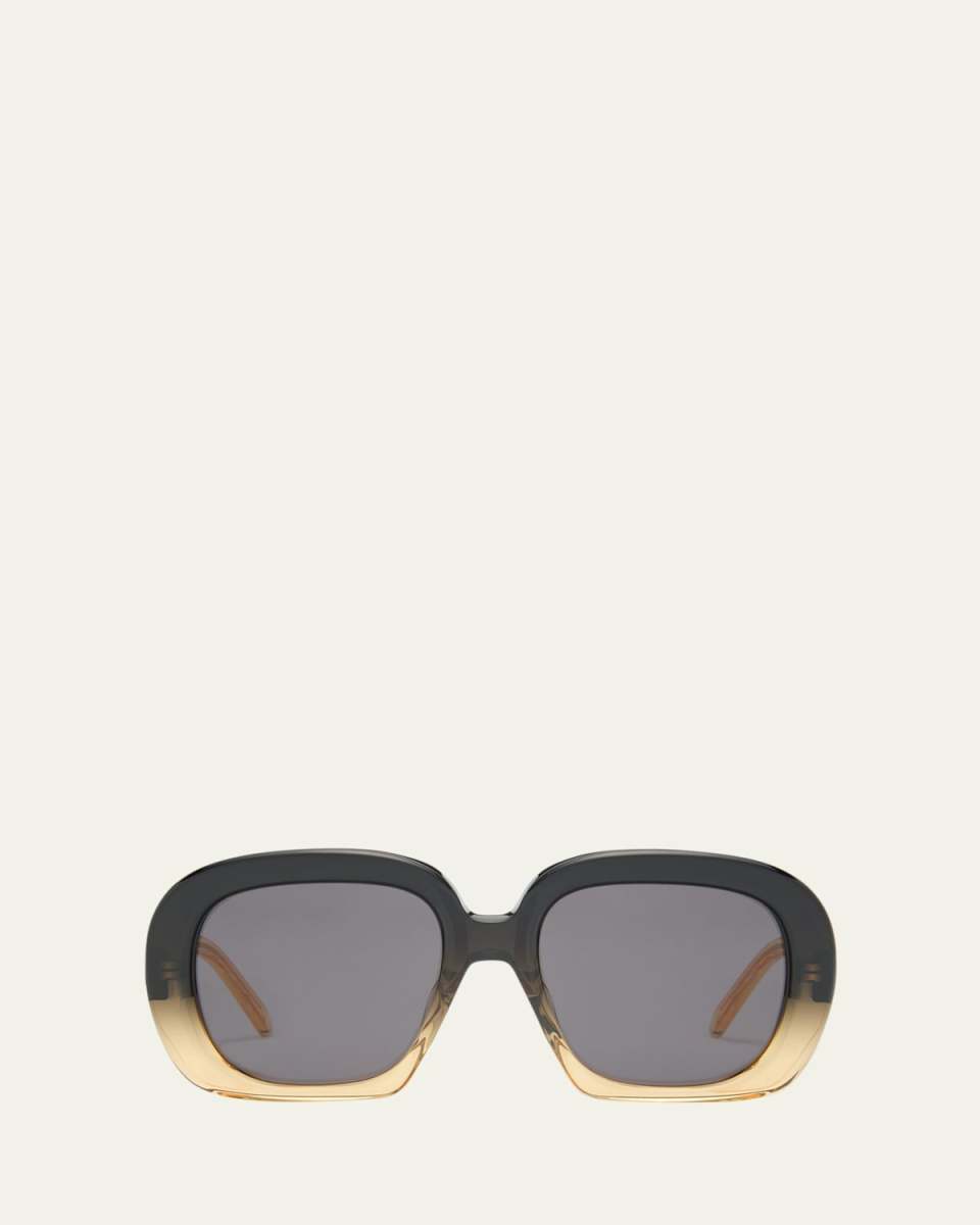 Smokey Gradient Curved Acetate Square Sunglasses