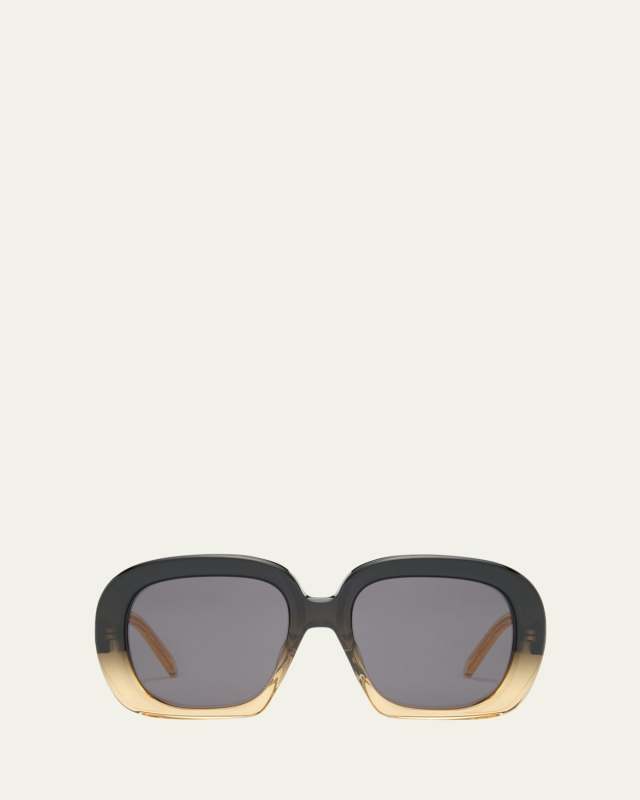 Smokey Gradient Curved Acetate Square Sunglasses