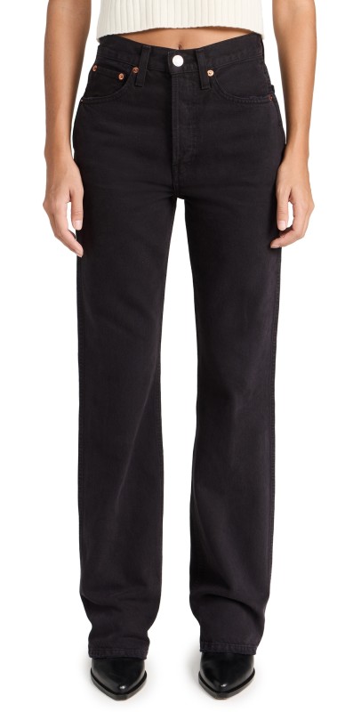 RE/DONE 90s High Rise Loose Jeans Washed Black