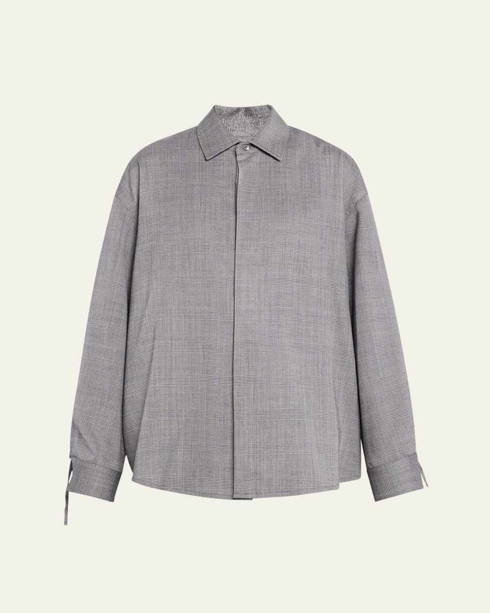 Keanu Check Wool Ruched Shirt