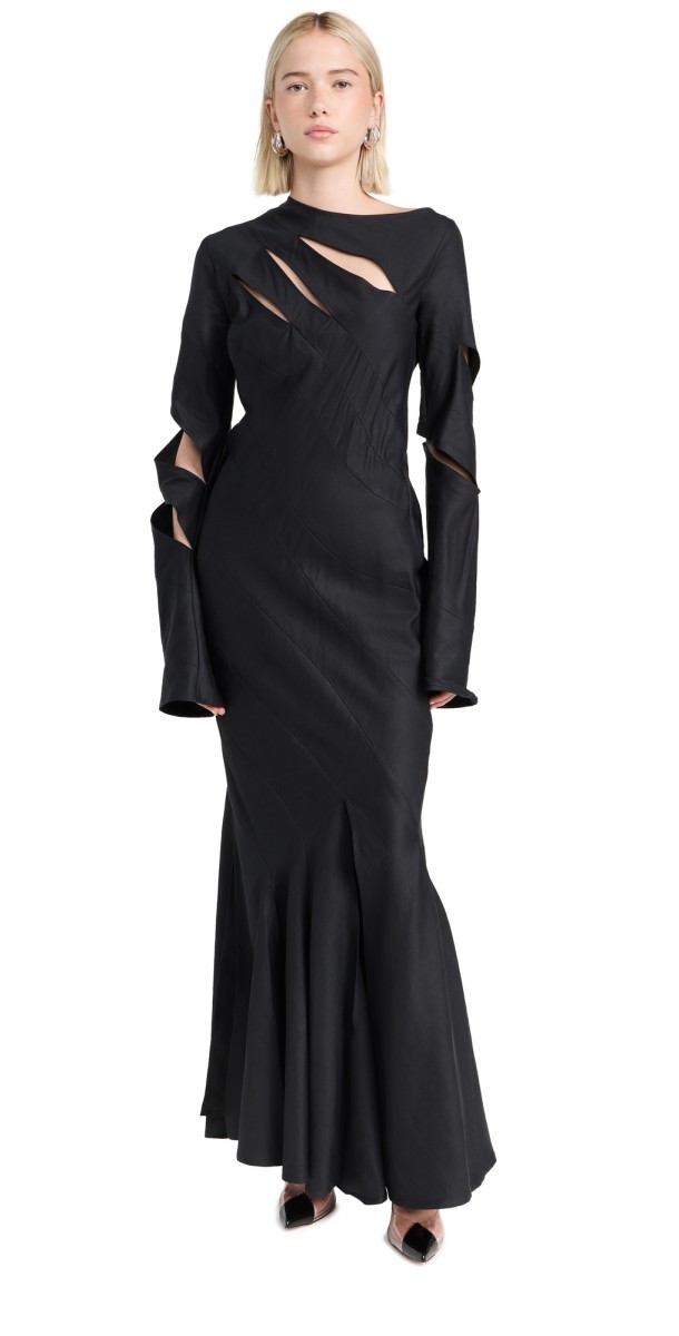 A. W.A. K.E. MODE Twisted Maxi Dress Black
