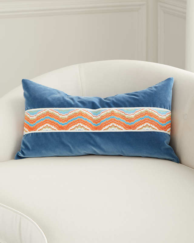 Uma Bordered Decorative Pillow, 15" x 26"