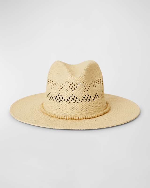 Lucy Straw Fedora With Beaded Ban