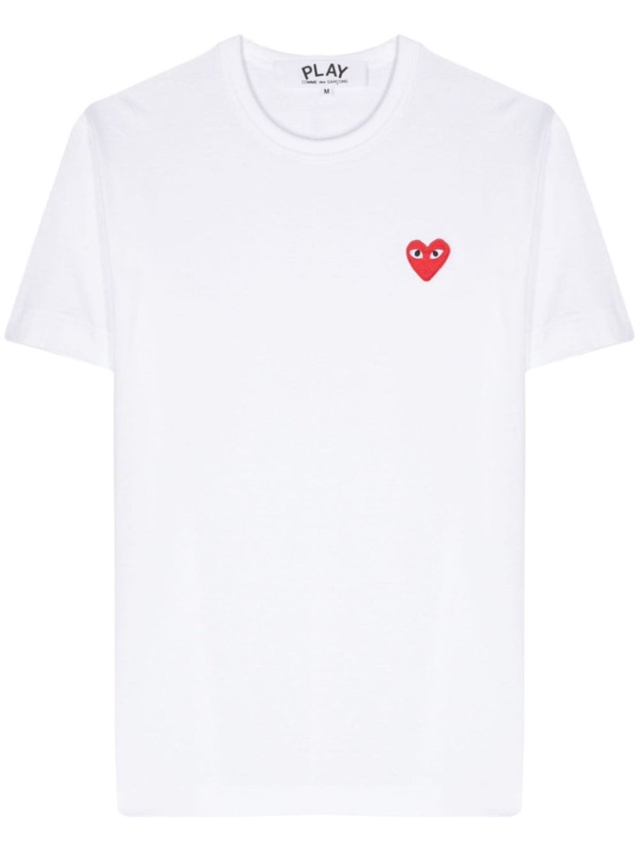 heart-patch cotton T-shirt