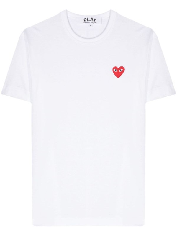 heart-patch cotton T-shirt