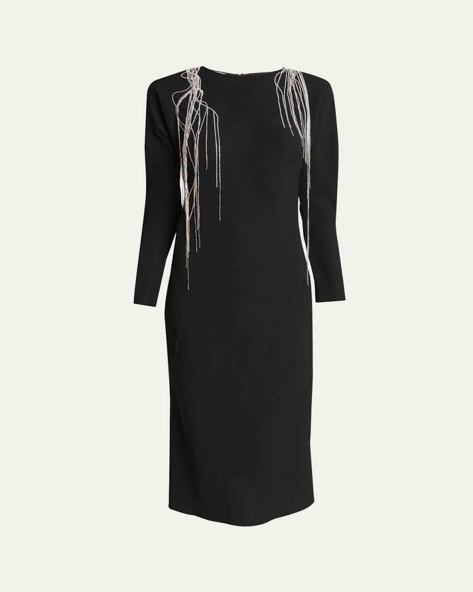 Davion Crystal Embellished Midi Dress