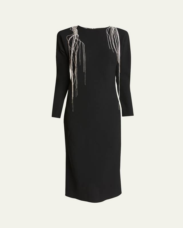 Davion Crystal Embellished Midi Dress