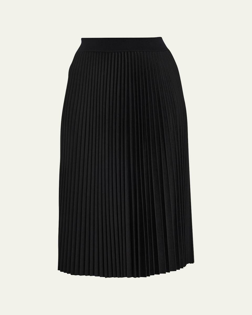Pleated Flannel Combo Midi Skirt