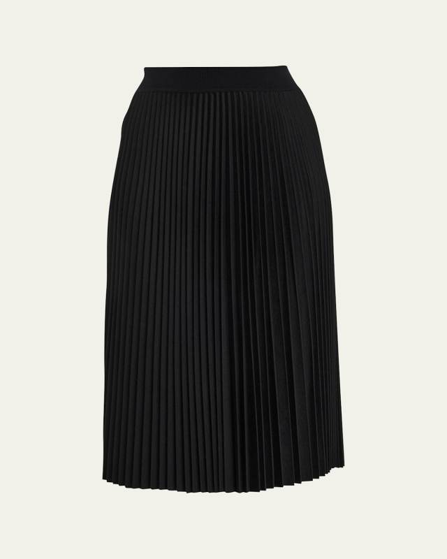 Pleated Flannel Combo Midi Skirt