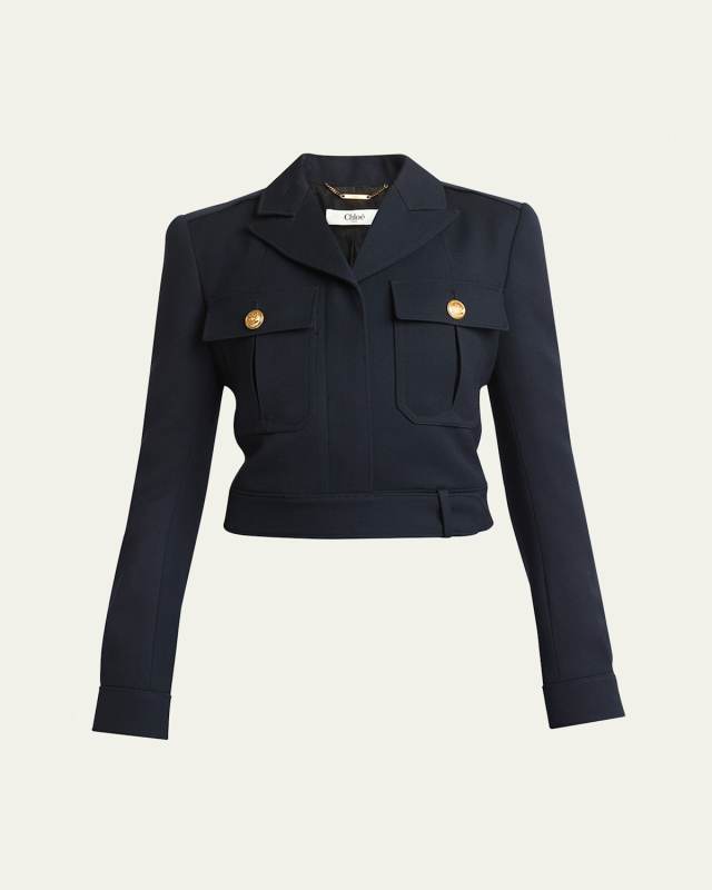 Cropped Wool Cavalry Utility Jacket