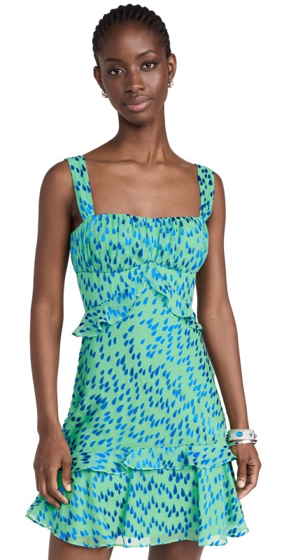 SALONI Chandra Short Dress Mist Blue