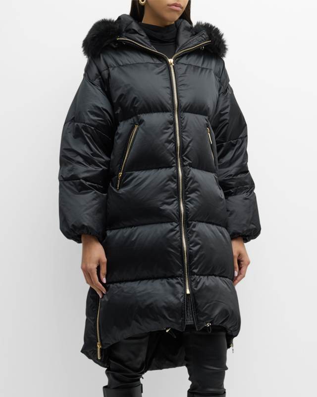 Apres-Ski Down Filled Jacket With Detachable Toscana Lamb Hood Trim