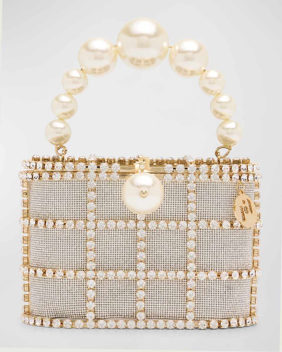 Holli Bling Embellished Cage Top-Handle Bag
