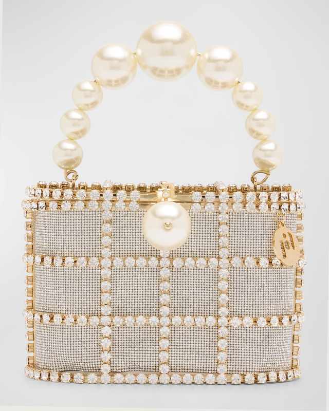 Holli Bling Embellished Cage Top-Handle Bag