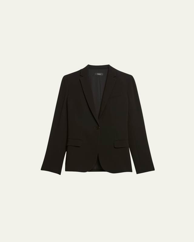 Admiral Crepe One-Button Staple Blazer