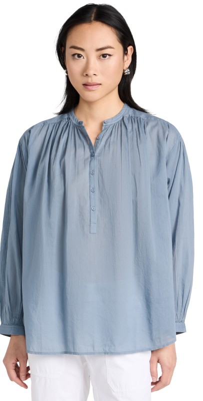 Nili Lotan Neville Blouse Vintage Blue