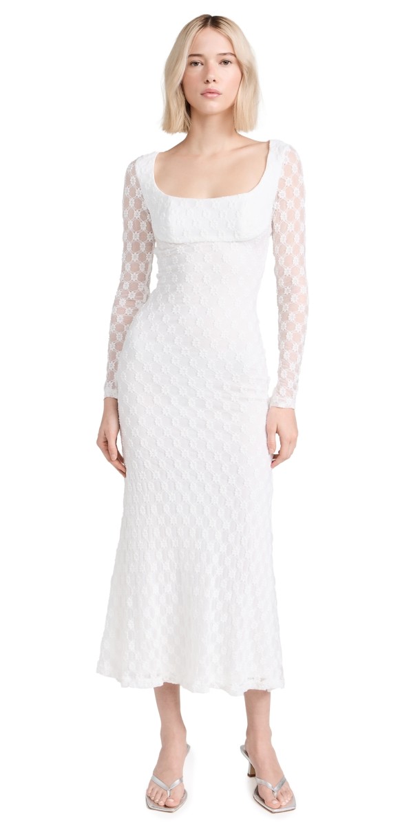 BARDOT Adoni Lace Midi Dress White