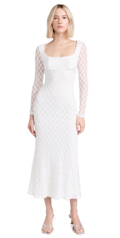BARDOT Adoni Lace Midi Dress White