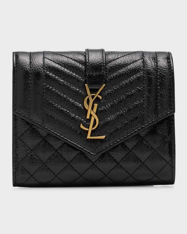 YSL Trifold Quilted Leather Wallet