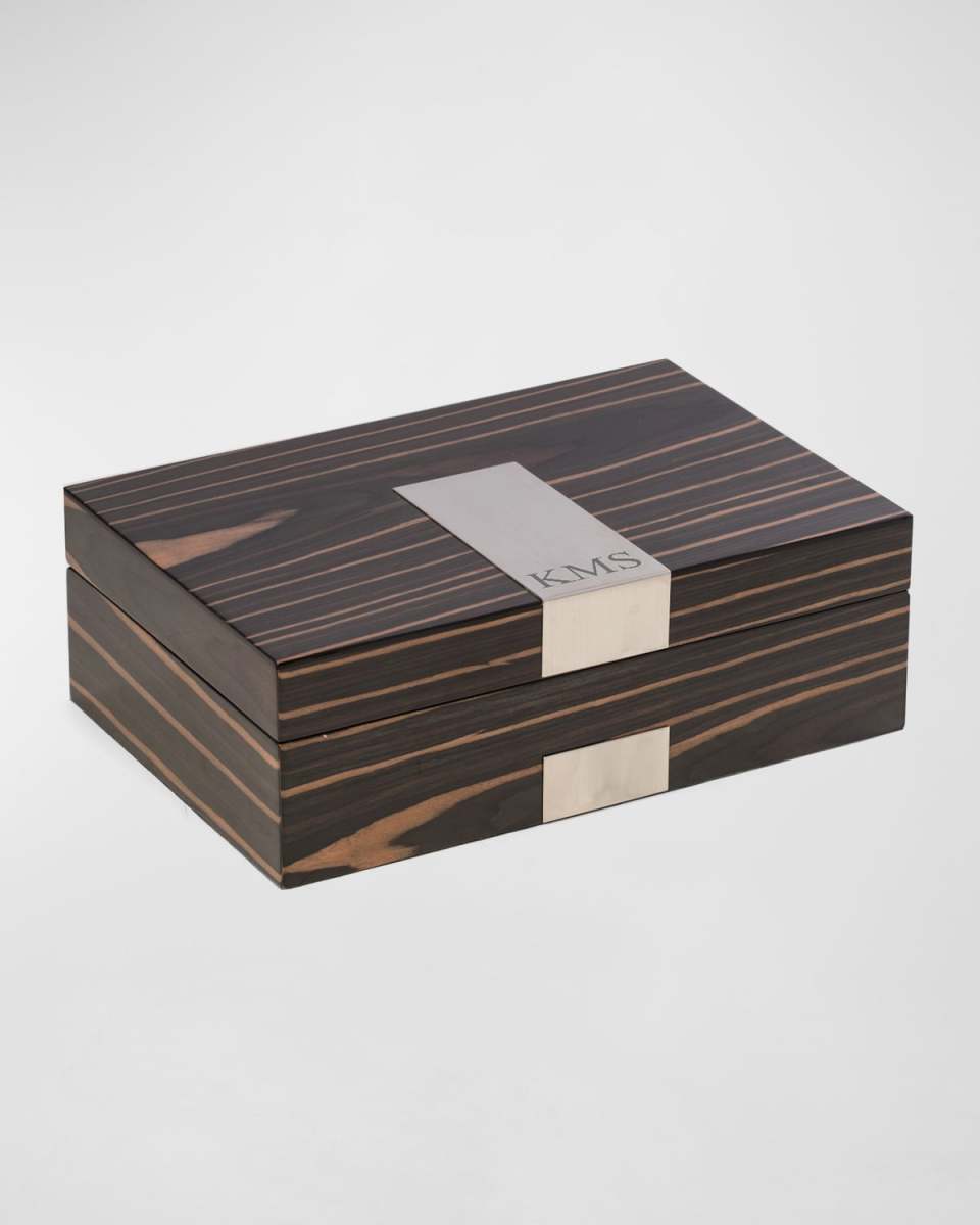 Men's Personalized Wooden Watch Accessory Storage Case