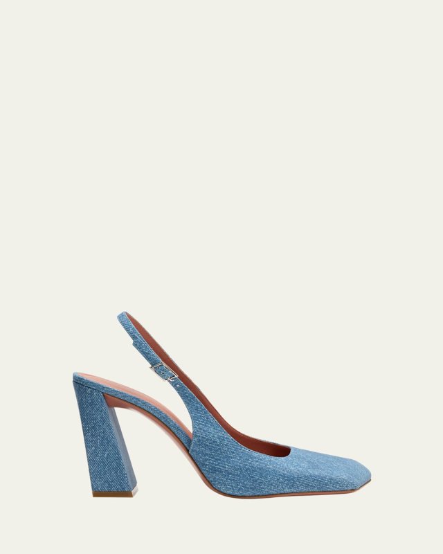 Charlotte Denim Slingback Pumps