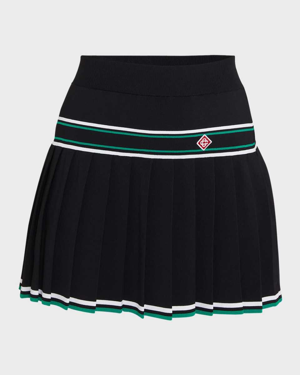 Striped Pleated Mini Skirt