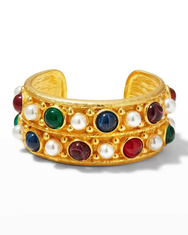 Gold Stone and Pearly Bangle