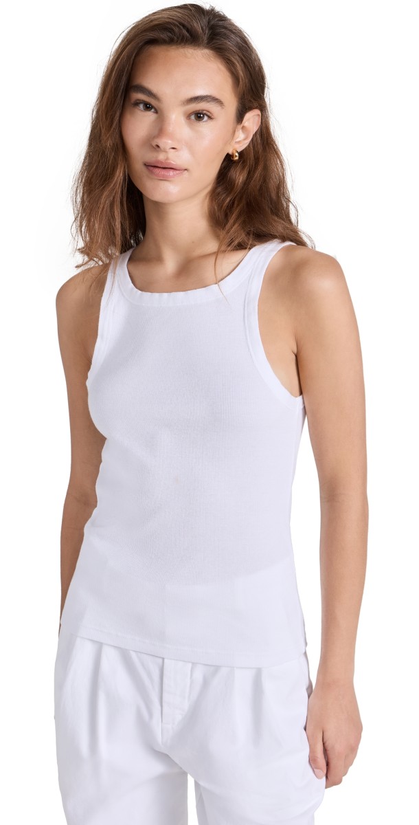Nili Lotan Jennifer Rib Tank Jet Black