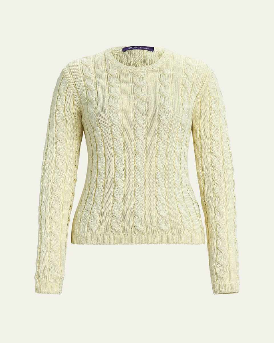 Cable Silk Knit Fitted Sweat