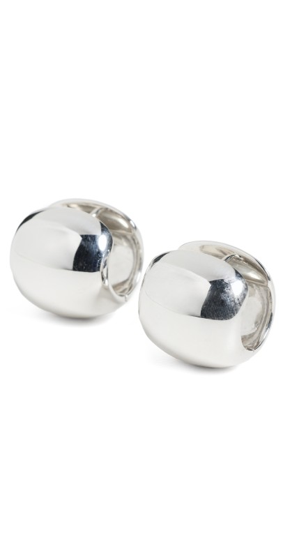 Annika Inez Large Cigar Band Hoops Silver