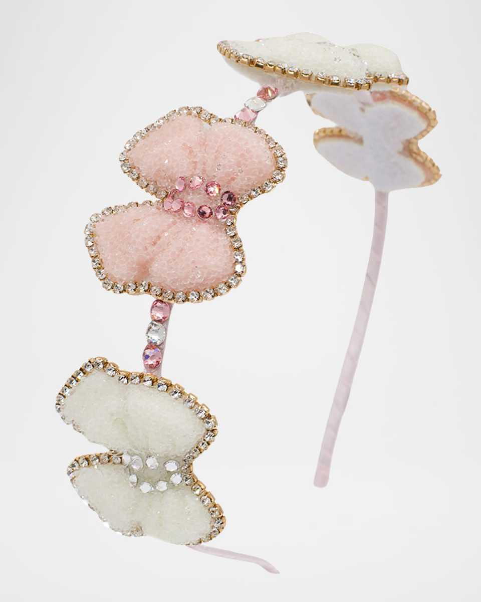Girl's Rhinestone & Glitter Bow Headband