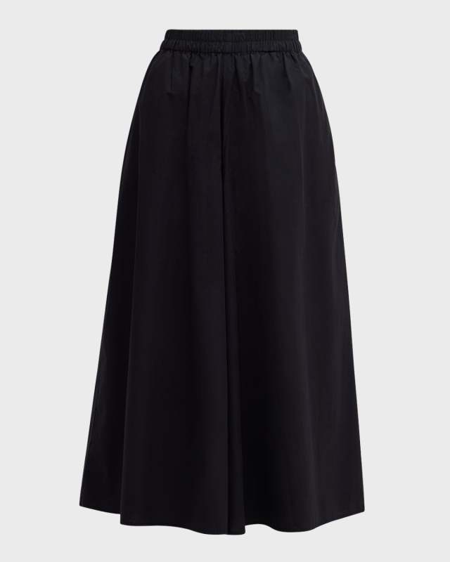 Petite Wide-Leg Organic Cotton Poplin Pants